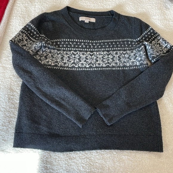 Loft Snowflake Pullover Top Small - Picture 2 of 7